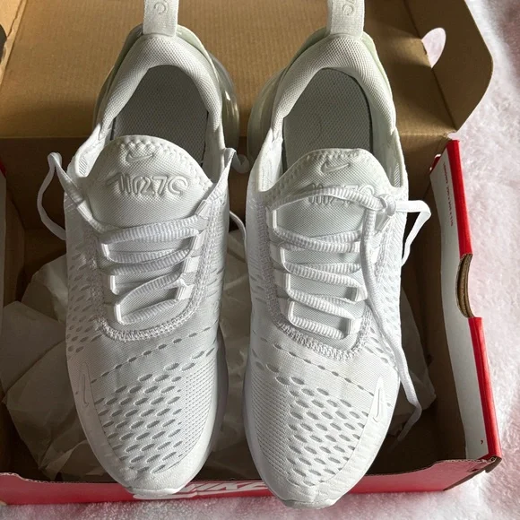 Nike Air Max 270 GS in White and Silver - Picture 2 of 7